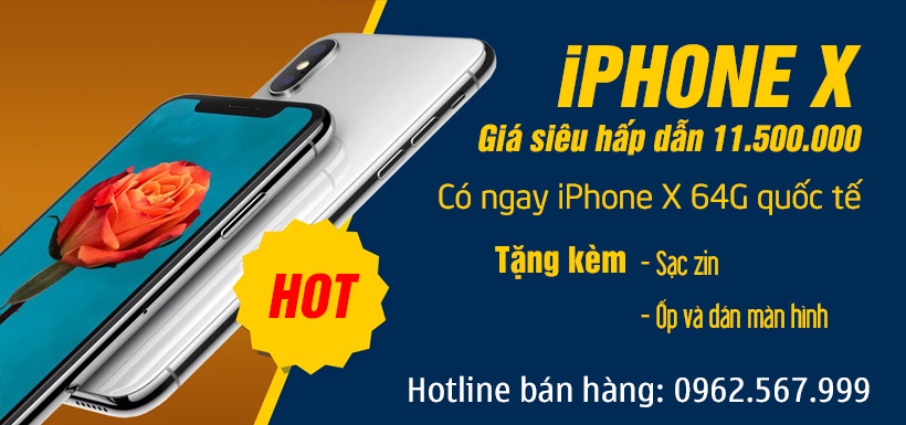 iPhoneX giá siêu hấp đẫn 11.5tr có ngay iPhone X64G quốc tế